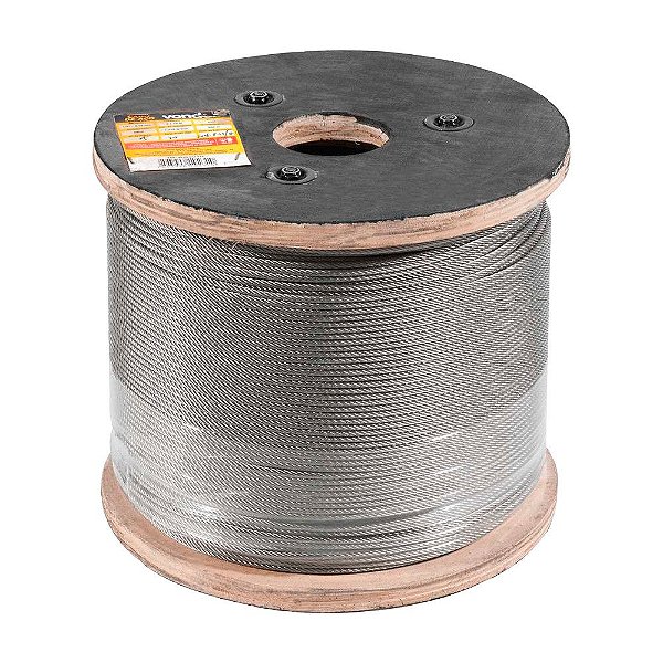 CABO DE AÇO VONDER INOX 6X19m 30M 3,18 mm 1/8”