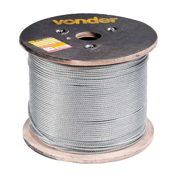 CABO DE AÇO VONDER FIBRA GALVANIZADO 6X19m 400M 4,76mm 3/16”