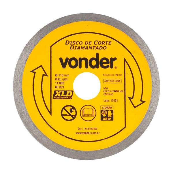 KIT 25 DISCO DE CORTE DIAMANTADO 110MM PORCELANATO XLD VONDE