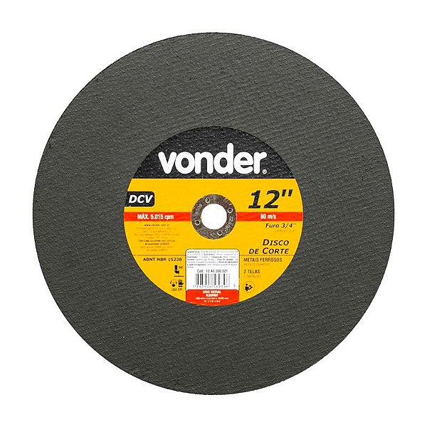 KIT 25 DISCO DE CORTE 300 MM X 3,2 MM X 19,05 MM DCV VONDER