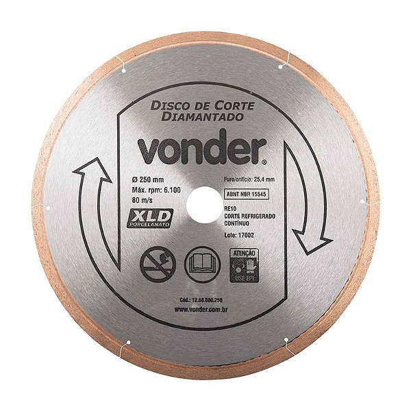 KIT 20 DISCO DE CORTE DIAMANTADO 250MM PORCELANATO VONDER