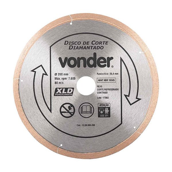 KIT 30 DISCO DE CORTE DIAMANTADO 200MM PORCELANATO VONDER