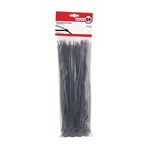 ABRAÇADEIRA DE NYLON 100UN PRETA 200MM X 2,5MM NOVE54