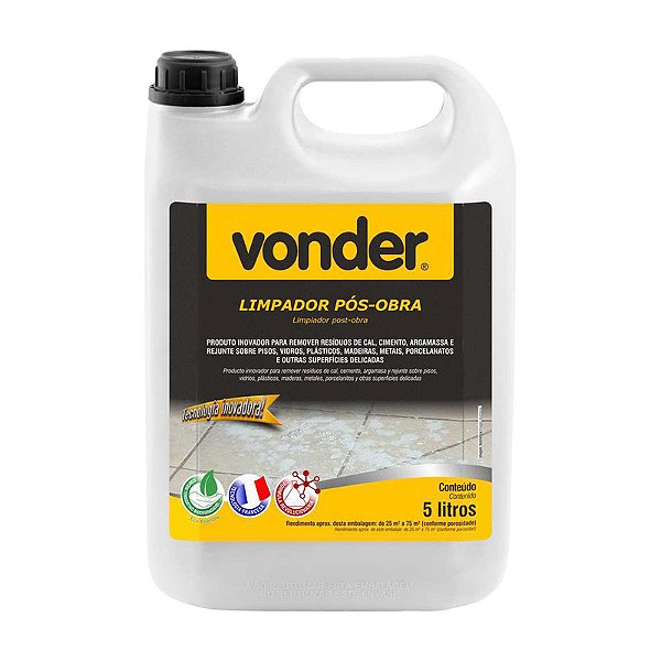 LIMPADOR PÓS-OBRA ORGÂNICO 5L VONDER