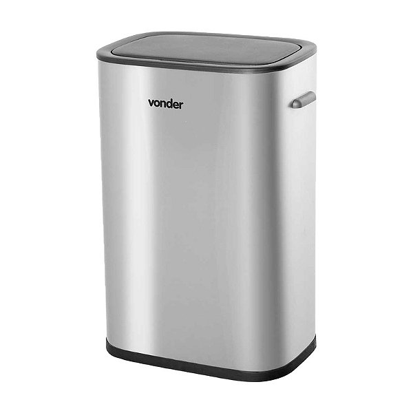 LIXEIRA RETANGULAR 55L INOX C/ SENSOR DE ABERTURA VONDER