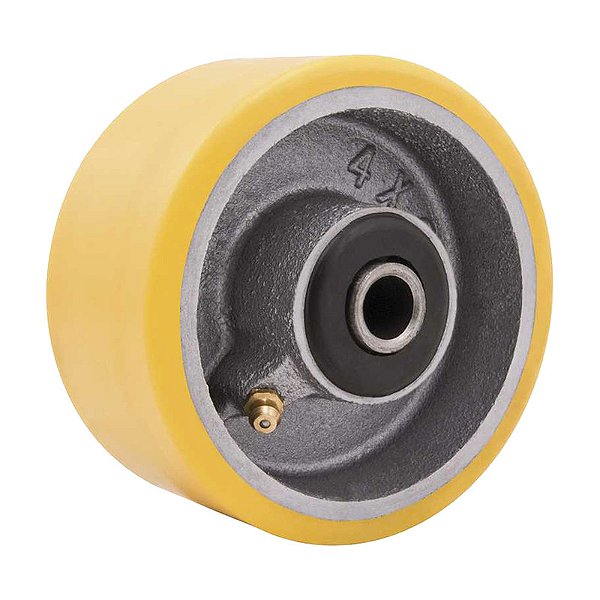 RODA 4" POLIURETANO FERRO EIXO 3/4" AMARELA 200KG VONDER