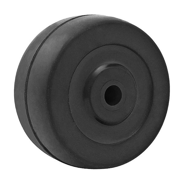 RODA 2" BORRACHA PRETA EIXO 1/4" FURO PASSANTE 25KG VONDER