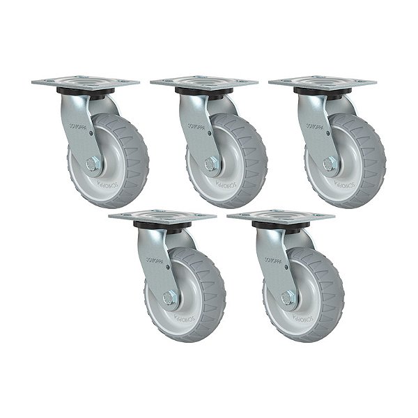 KIT5 RODÍZIO GIRATÓRIO BORRACHA ATÓXICA GS 62 STRE SPE 250KG