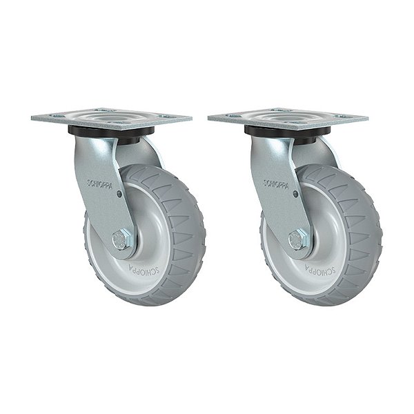 KIT 2 RODÍZIO GIRATÓRIO BORRACHA ATÓXICA GS 62 STRESPE 250KG