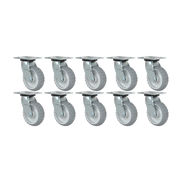 KIT 10 RODÍZIO GIRATÓRIO BORRACHA ATÓXICA GS62STRE SPE 250KG