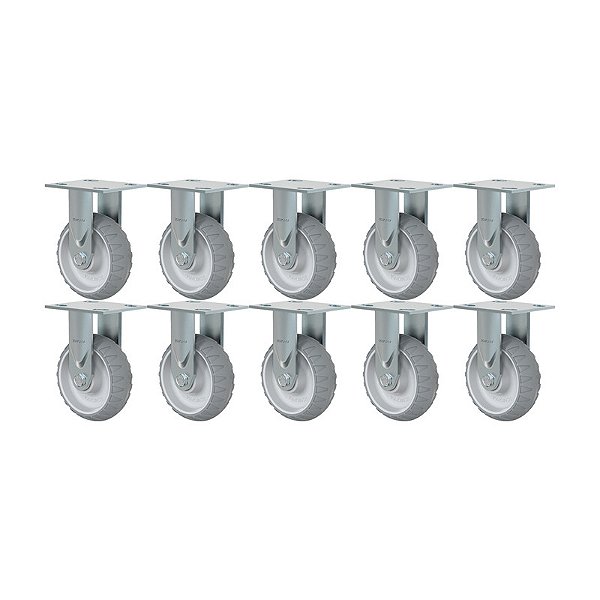 KIT 10 RODÍZIO FIXO BORRACHA ATÓXICA FS 62 STRE SPE 250KG