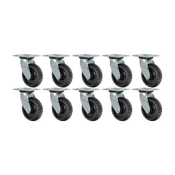 KIT 10 RODÍZIO GIRATÓRIO BORRACHA ATÓXICA GS 62 STRE 250KG