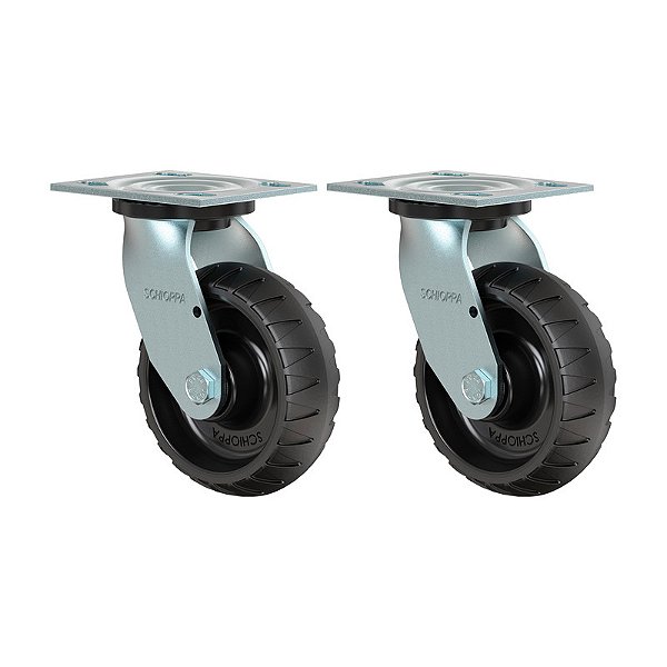 KIT 2 RODÍZIO GIRATÓRIO BORRACHA ATÓXICA GS 62 STRE 250KG