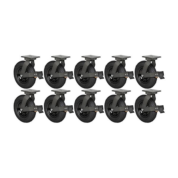 KIT 10 RODÍZIO GIRATÓRIO FREIO PNEUMÁTICO GPCX 3258PCE 200KG