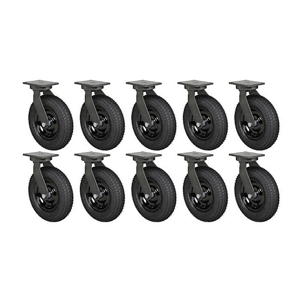 KIT 10 RODÍZIO GIRATÓRIO PNEUMÁTICO GPCX 3258 PCE 200KG