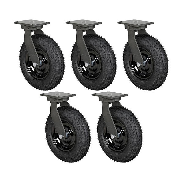 KIT 5 RODÍZIO GIRATÓRIO PNEUMÁTICO GPCX 3258 PCE 200KG