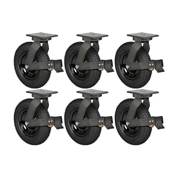 KIT 6 RODÍZIO GIRATÓRIO FREIO PNEUMÁTICO GPCX 3258 PCE 200KG