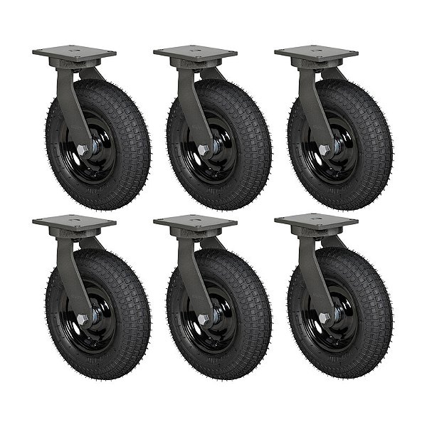 KIT 6 RODÍZIO GIRATÓRIO PNEUMÁTICO GPCX 3258 PCE 200KG