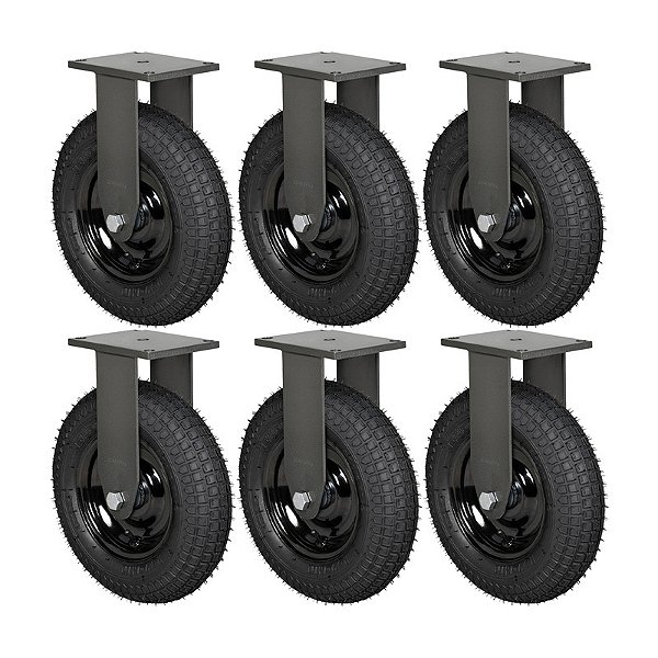 KIT 6 RODÍZIO FIXO PNEUMÁTICO FPCX 3258 PCE  200KG