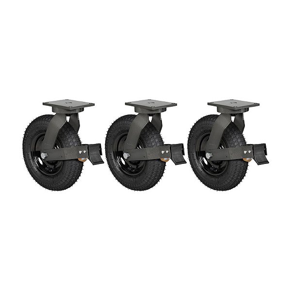 KIT 3 RODÍZIO GIRATÓRIO FREIO PNEUMÁTICO GPCX 3258 PCE 200KG