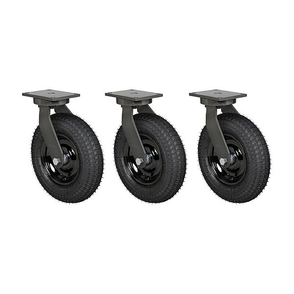 KIT 3 RODÍZIO GIRATÓRIO PNEUMÁTICO GPCX 3258 PCE 200KG