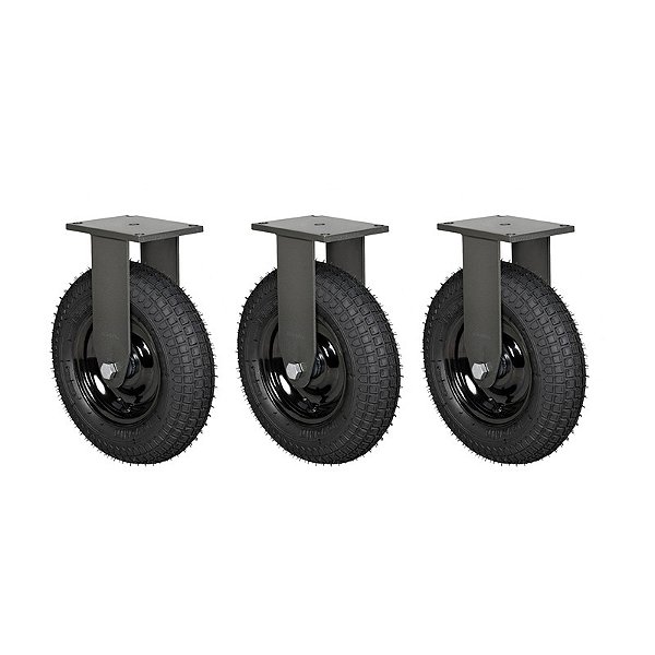 KIT 3 RODÍZIO FIXO PNEUMÁTICO FPCX 3258 PCE 200KG