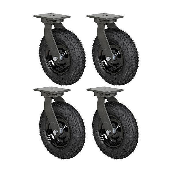 KIT 4 RODÍZIO GIRATÓRIO PNEUMÁTICO GPCX 3258 PCE 200KG