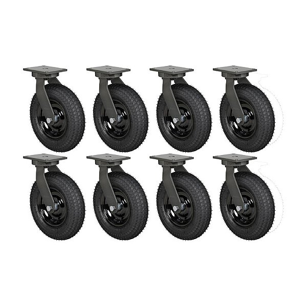 KIT 8 RODÍZIO GIRATÓRIO PNEUMÁTICO GPCX 3258 PCE 200KG