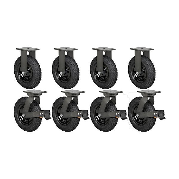 KIT 8 RODÍZIO FIXO GIRATÓRIO FREIO PNEUMÁTICO 3258 PCE 200KG