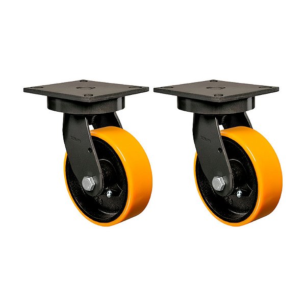 KIT 2 RODÍZIO GIRATÓRIO PU MOLDADO GMX 52 PE 600KG SCHIOPPA