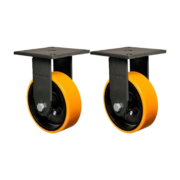KIT 2 RODÍZIO FIXO POLIURETANO MOLDADO FMX 52 PE 600KG