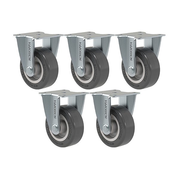 KIT 5 RODÍZIO FIXO FLAP 210 BP 40KG SM SCHIOPPA