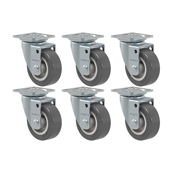 KIT 6 RODÍZIO GIRATÓRIO GLAP 210 BP 40KG SM SCHIOPPA