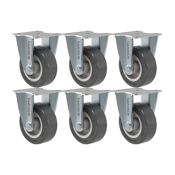KIT 6 RODÍZIO FIXO FLAP 210 BP 40KG SM SCHIOPPA
