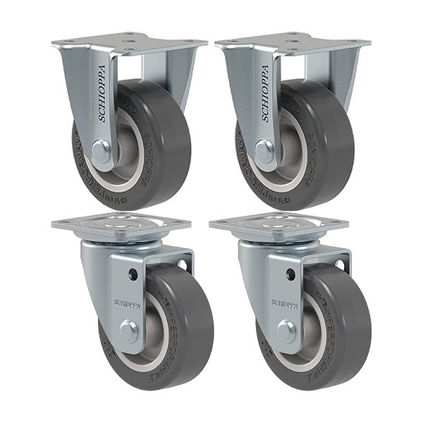 KIT 4 RODÍZIO FIXO GIRATÓRIO 210 BP 40KG SM SCHIOPPA
