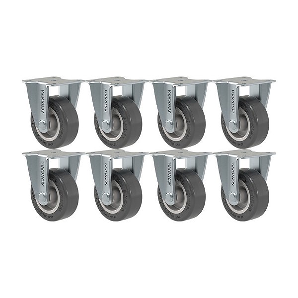 KIT 8 RODÍZIO FIXO FLAP 210 BP 40KG SM SCHIOPPA