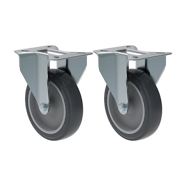 KIT 2 RODÍZIO FIXO PVC CINZA FL 512 BP SM 75KG SCHIOPPA