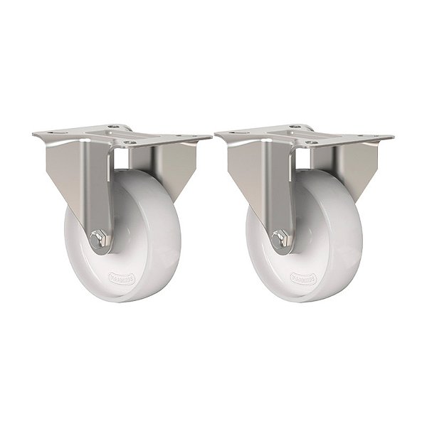 KIT 2 RODÍZIO FIXO NYLON FL 412 NTT INOX 170KG SCHIOPPA