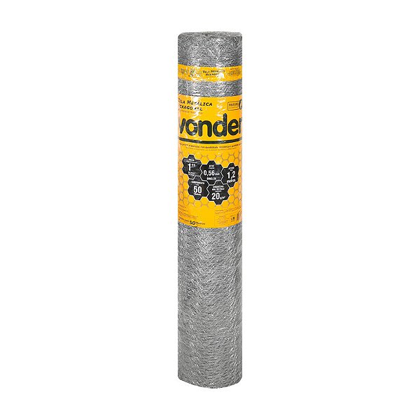 TELA METÁLICA HEXAGONAL PINTEIRO 1,2X50M BWG 24 VONDER