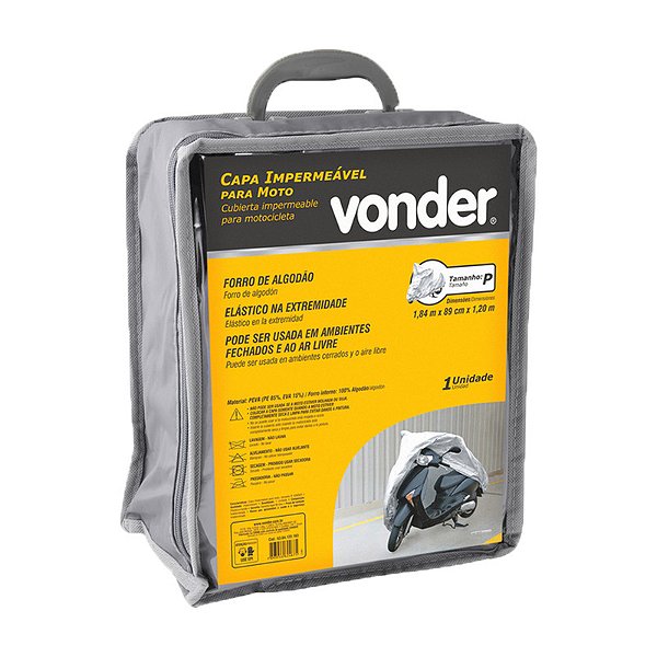 CAPA IMPERMEÁVEL PARA MOTOS TAMANHO P VONDER