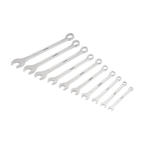 JOGO CHAVES COMBINADAS 6 A 22MM AÇO CROMO VANÁDIO 10PCS VD