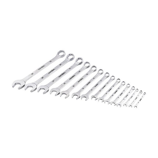 JOGO CHAVES COMBINADAS 6 A 32MM AÇO CROMO VANÁDIO 15 PCS VD