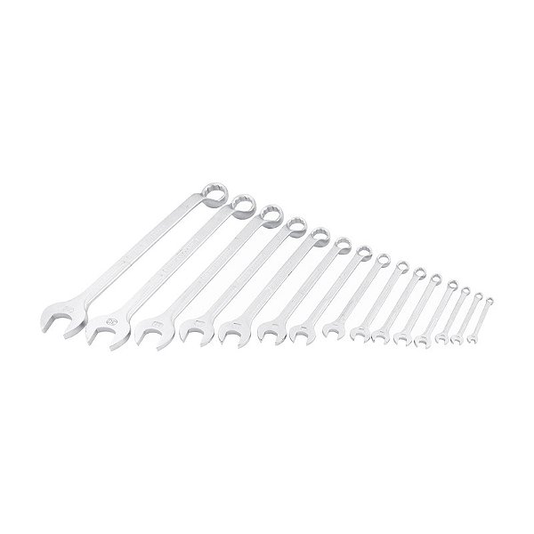 JOGO DE CHAVES COMBINADAS 6 A 32MM AÇO CROMO 15PCS VONDER