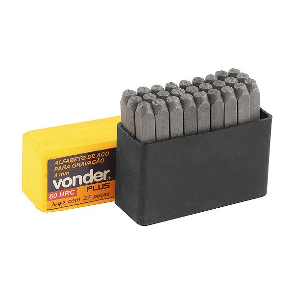 ALFABETO/PUNÇÃO DE AÇO PARA GRAVAÇÃO 4MM VONDER PLUS