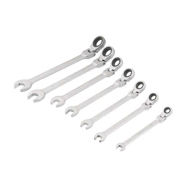 JOGO DE CHAVES COMBINADAS 8 A 19MM C/ CATRACA ART 7 PCS VD
