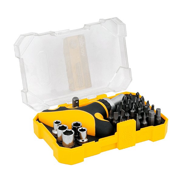JOGO BITS/PONTEIRAS 32 PEÇAS ENCAIXE SEXTAVADO 1/4" VONDER