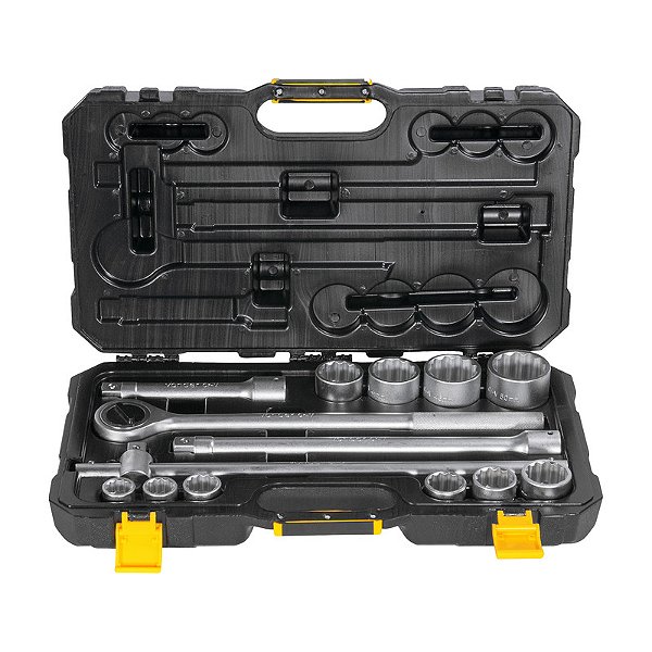 JOGO SOQUETES ESTRIADOS ENCAIXE 3/4" JG 22MM A 50MM 14PCS VD