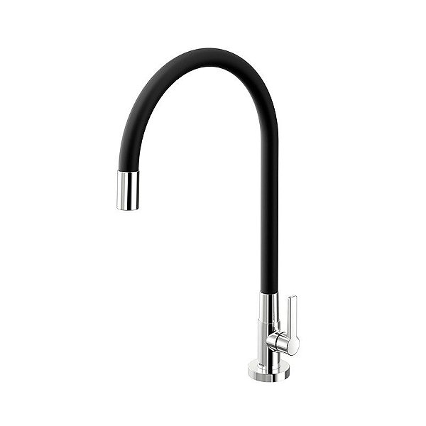 Torneira Para Cozinha Docol GaliFlex Preta 966957 De Mesa Cromada