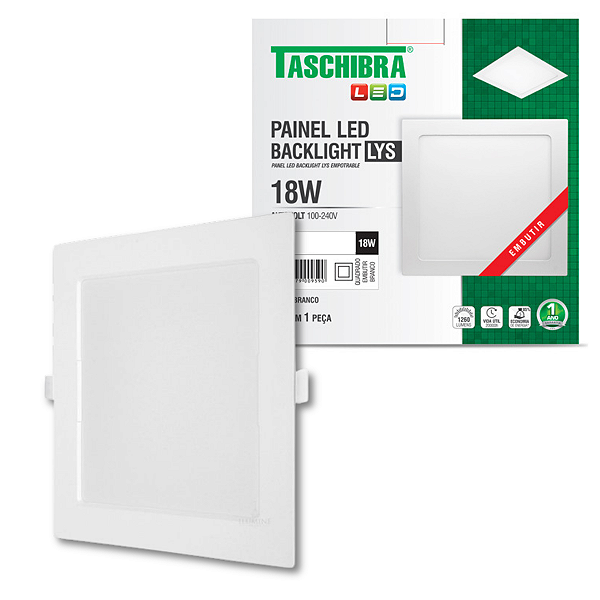 Painel De Led 18W Lys Quadrado Embutir Bivolt Taschibra