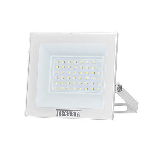 Refletor Led 50W Taschibra TR Slim Carcaça Branco Bivolt